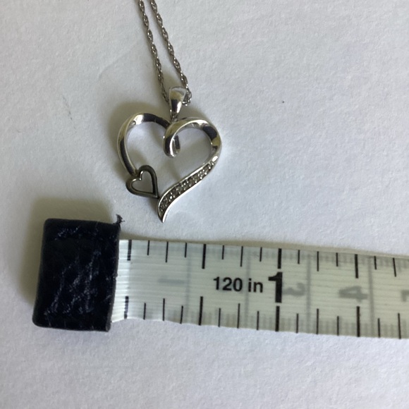 925 10K Silver Ribbon Infinity Heart Necklace Magnetic Closure - Picture 11 of 13